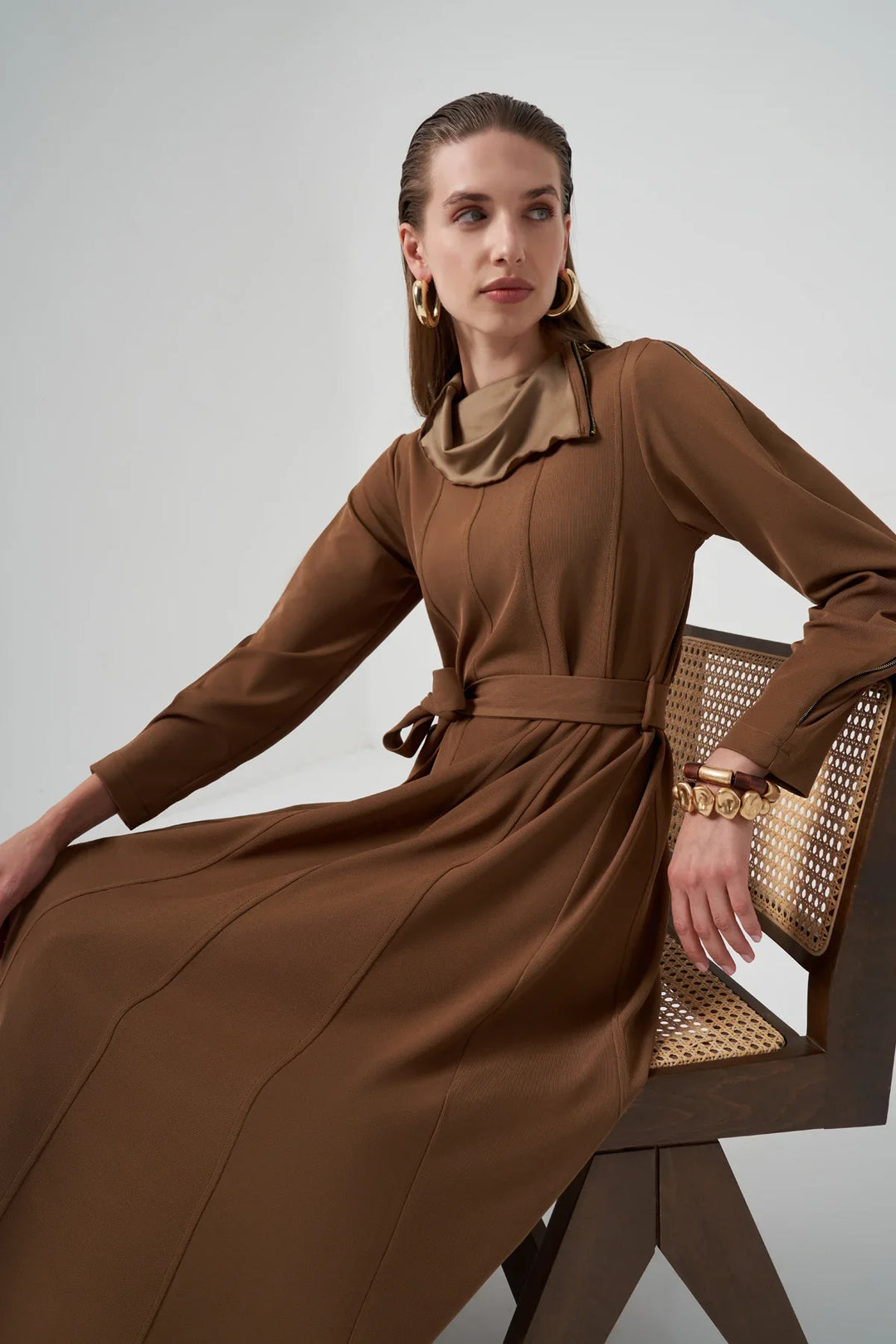 Misswhence Fermuar Detaylı Elbise 38803 - Camel - Görsel 6 