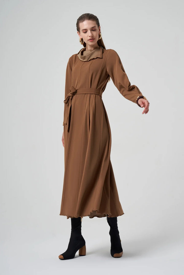 Misswhence Fermuar Detaylı Elbise 38803 - Camel - Görsel 3 