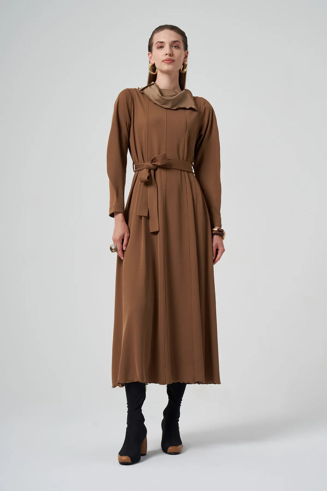 Misswhence Fermuar Detaylı Elbise 38803 - Camel - Görsel 1 #renk_camel