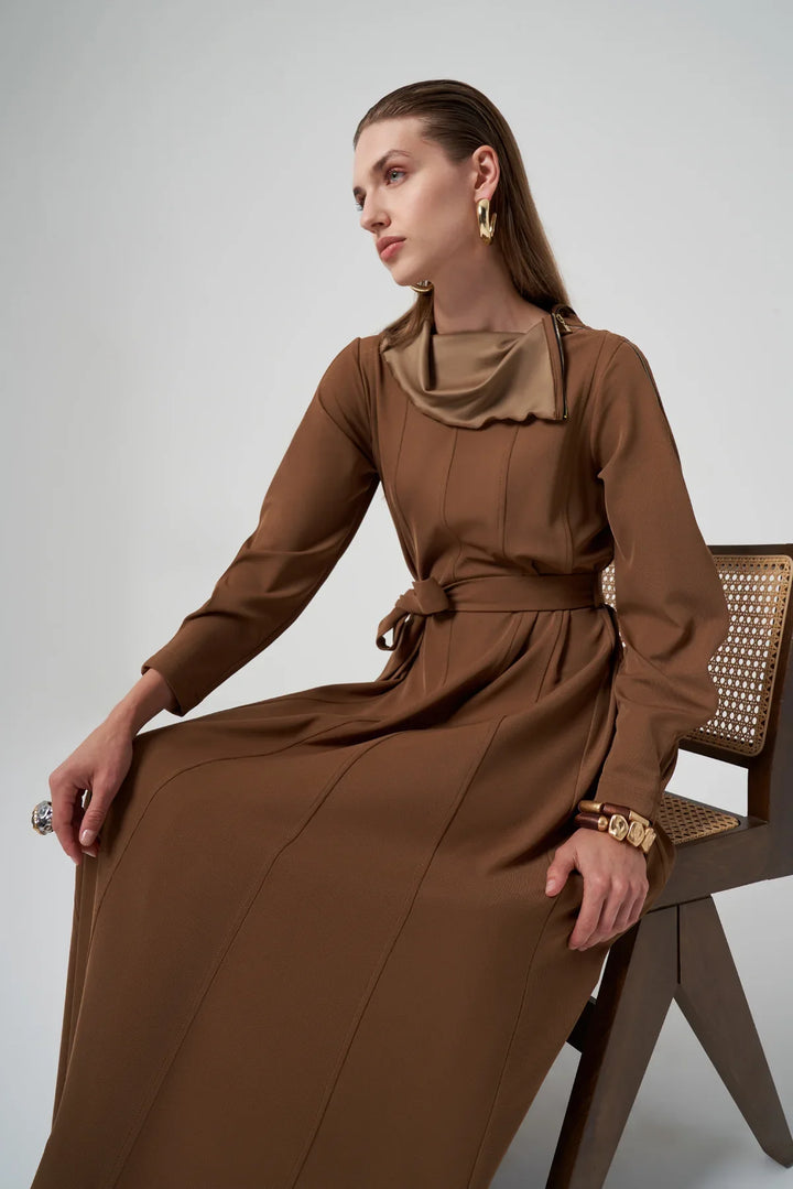 Misswhence Fermuar Detaylı Elbise 38803 - Camel - Görsel 5 