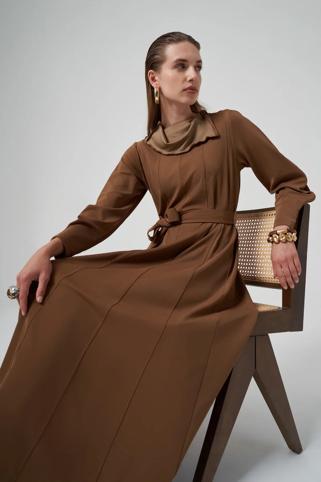 Misswhence Fermuar Detaylı Elbise 38803 - Camel - Görsel 4 