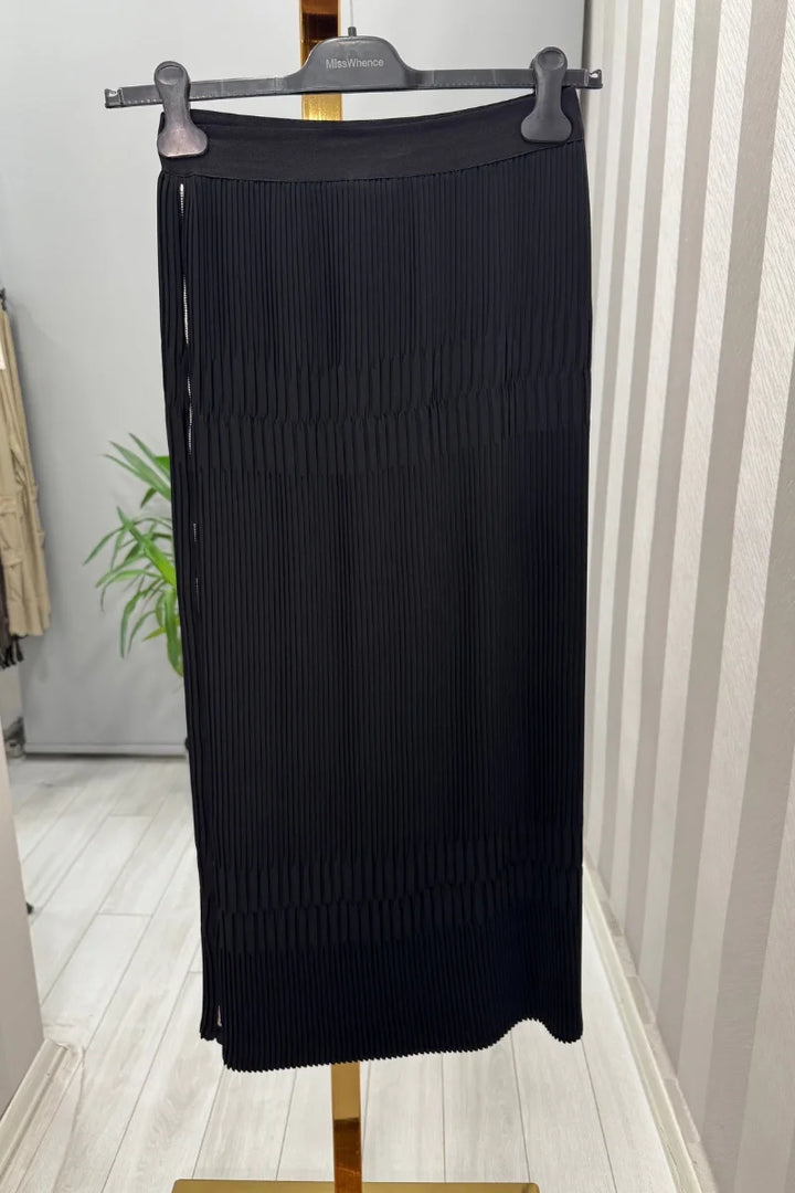 Misswhence Fermuarlı Pliseli Etek 37921 - Siyah - Görsel 1 