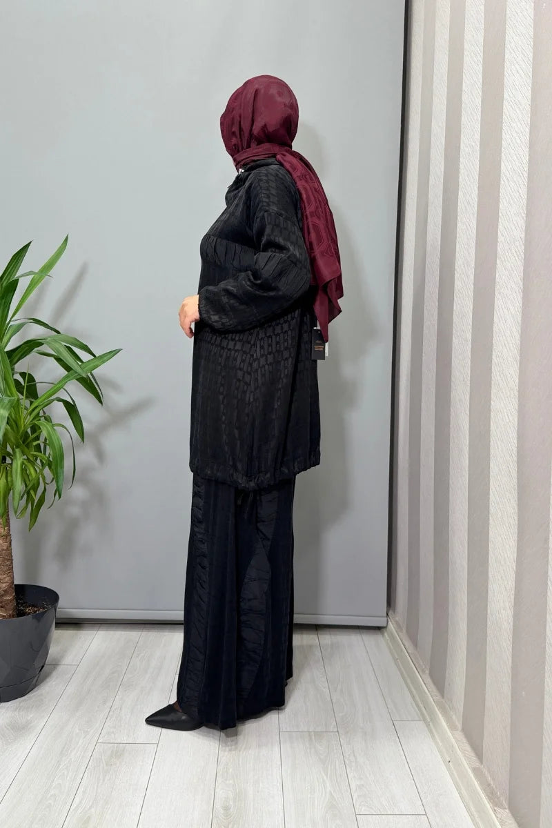 Misswhence İpek Tunik Pantolon Takım 38034 - Siyah - Görsel 2 