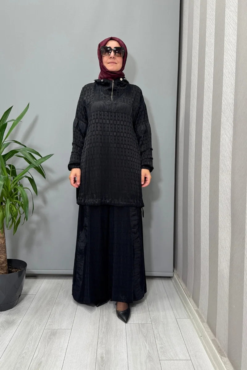 Misswhence İpek Tunik Pantolon Takım 38034 - Siyah - Görsel 1 