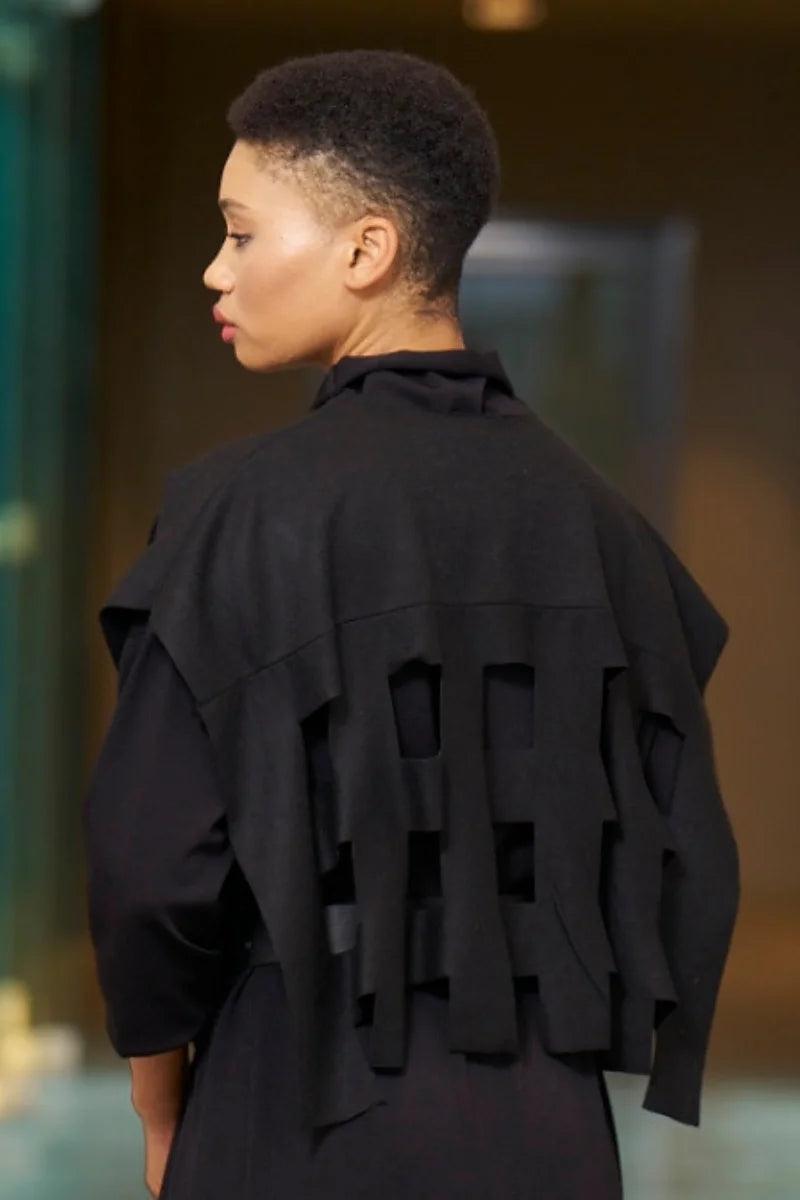 Misswhence Keçe Bolero Detaylı Triko Elbise 34801 - Siyah - Görsel 2 #renk_siyah