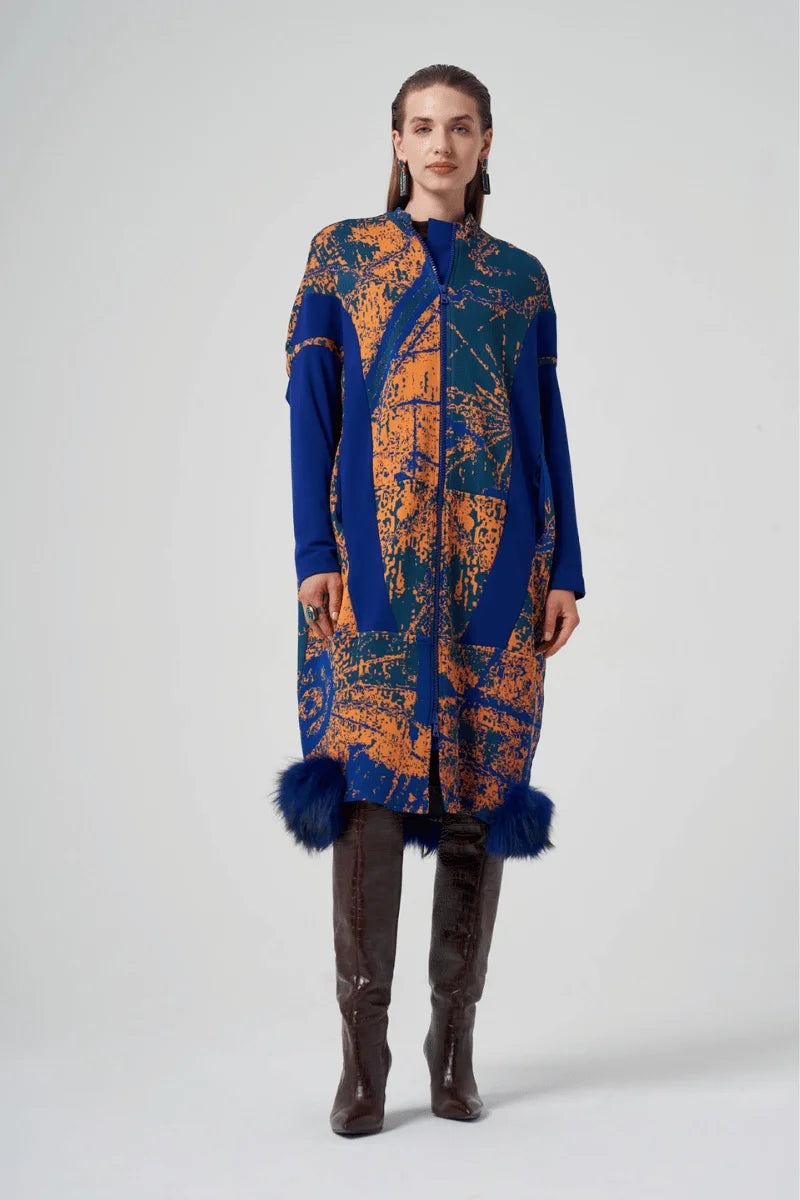 Misswhence Kürklü Triko Kap 36406 - Saks - Görsel 2 