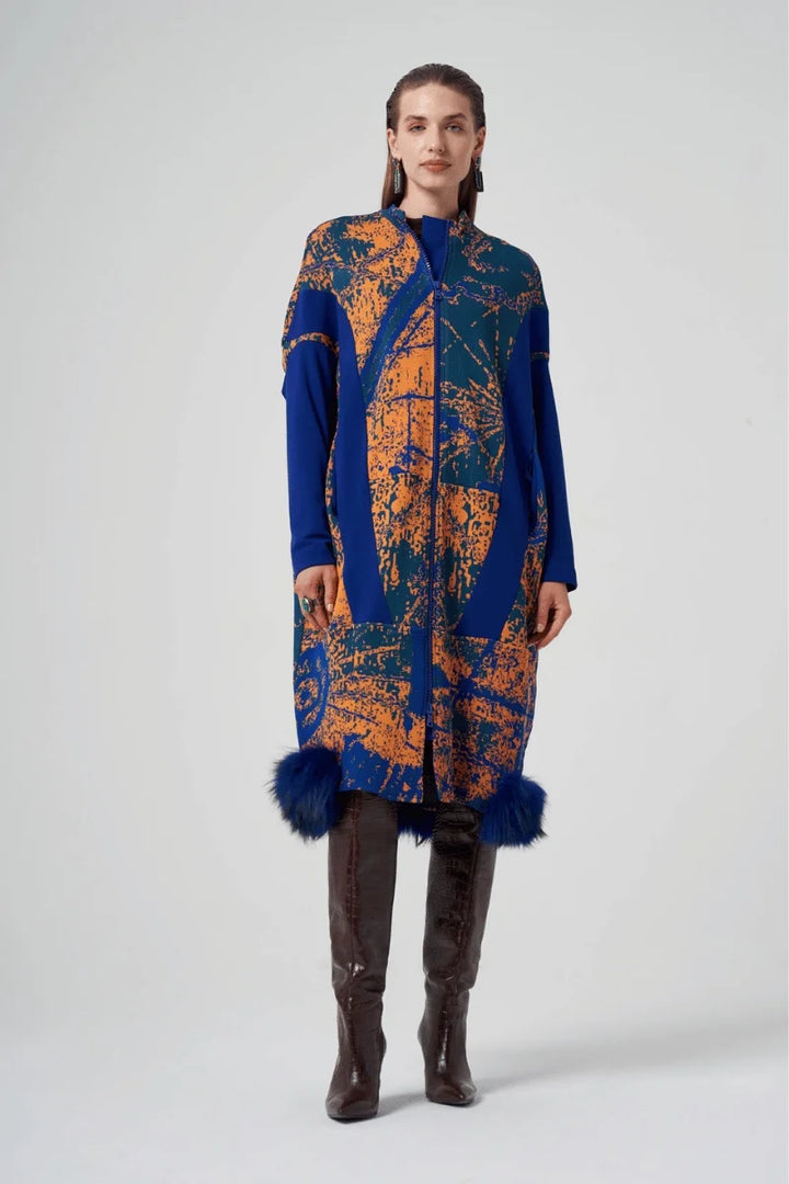 Misswhence Kürklü Triko Kap 36406 - Saks - Görsel 2 