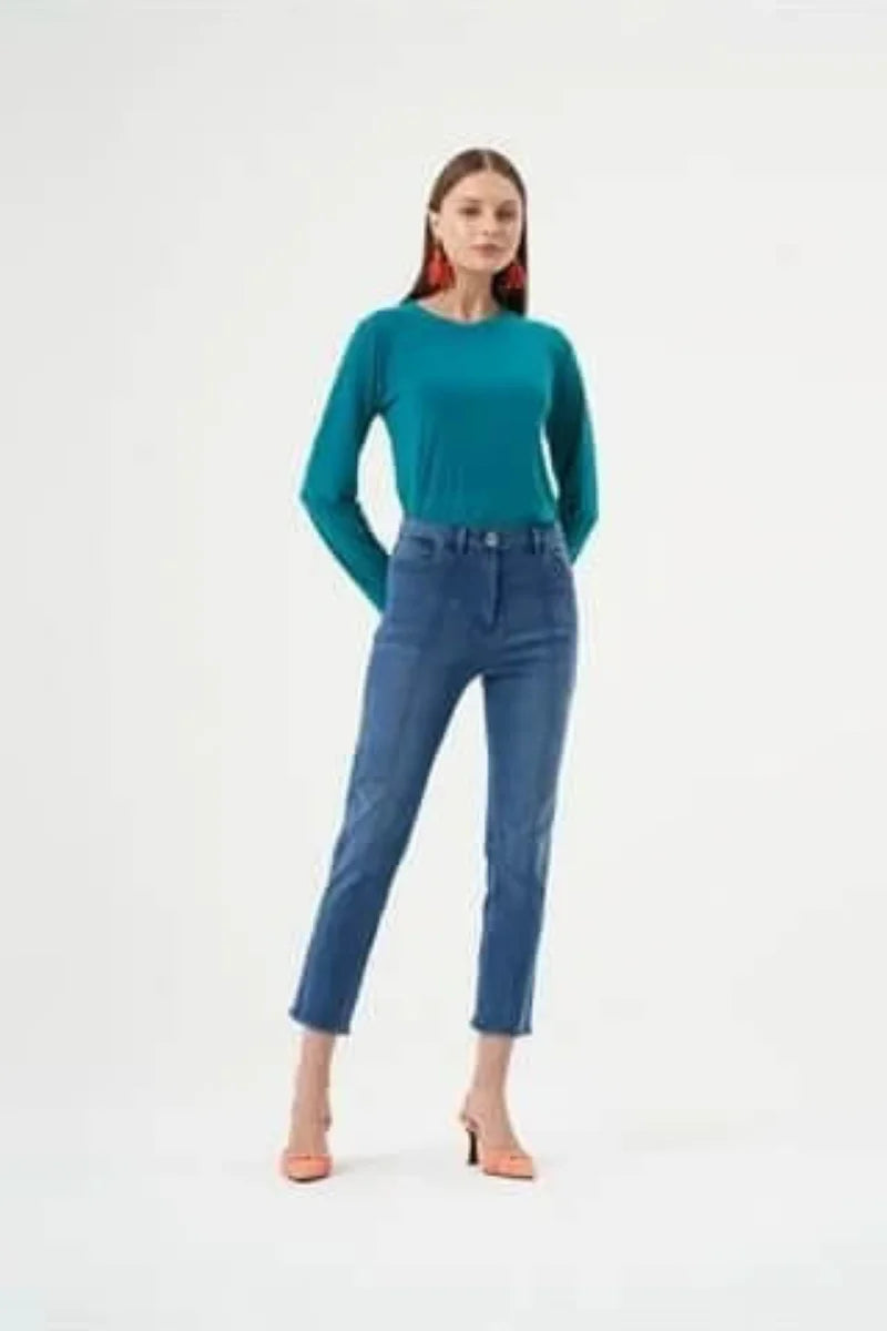 Misswhence Likralı Kot Pantolon 33104 - Mavi - Görsel 1 #renk_mavi