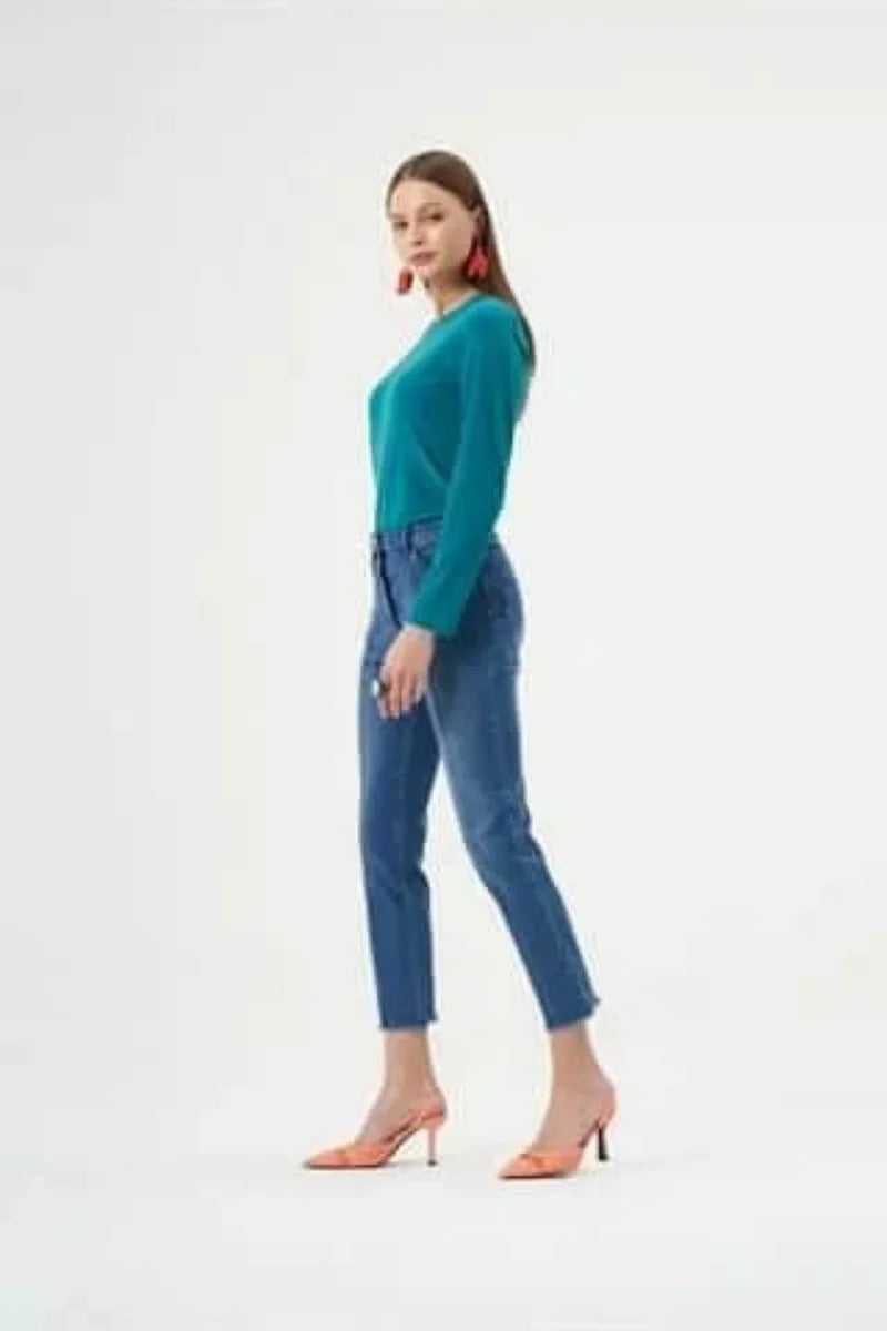 Misswhence Likralı Kot Pantolon 33104 - Mavi - Görsel 3 