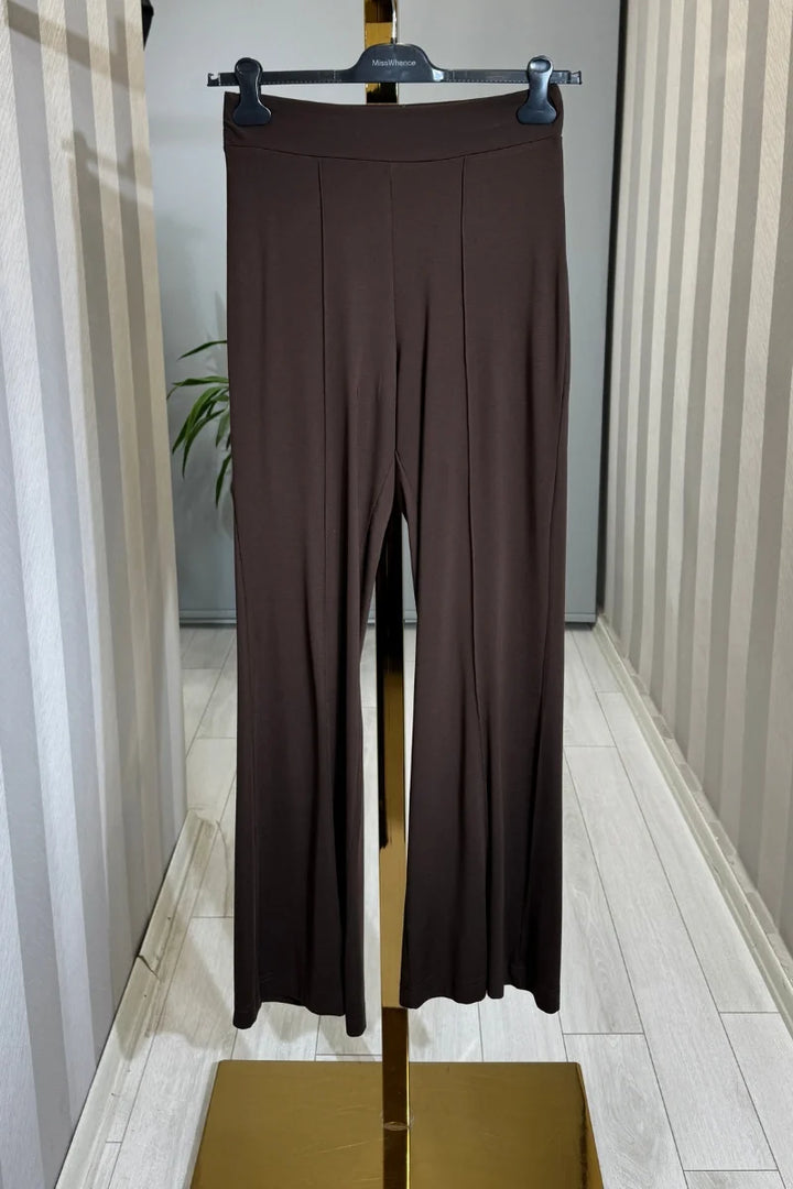 Misswhence Modal Penye Pantolon 39135 - Kahve - Görsel 1 