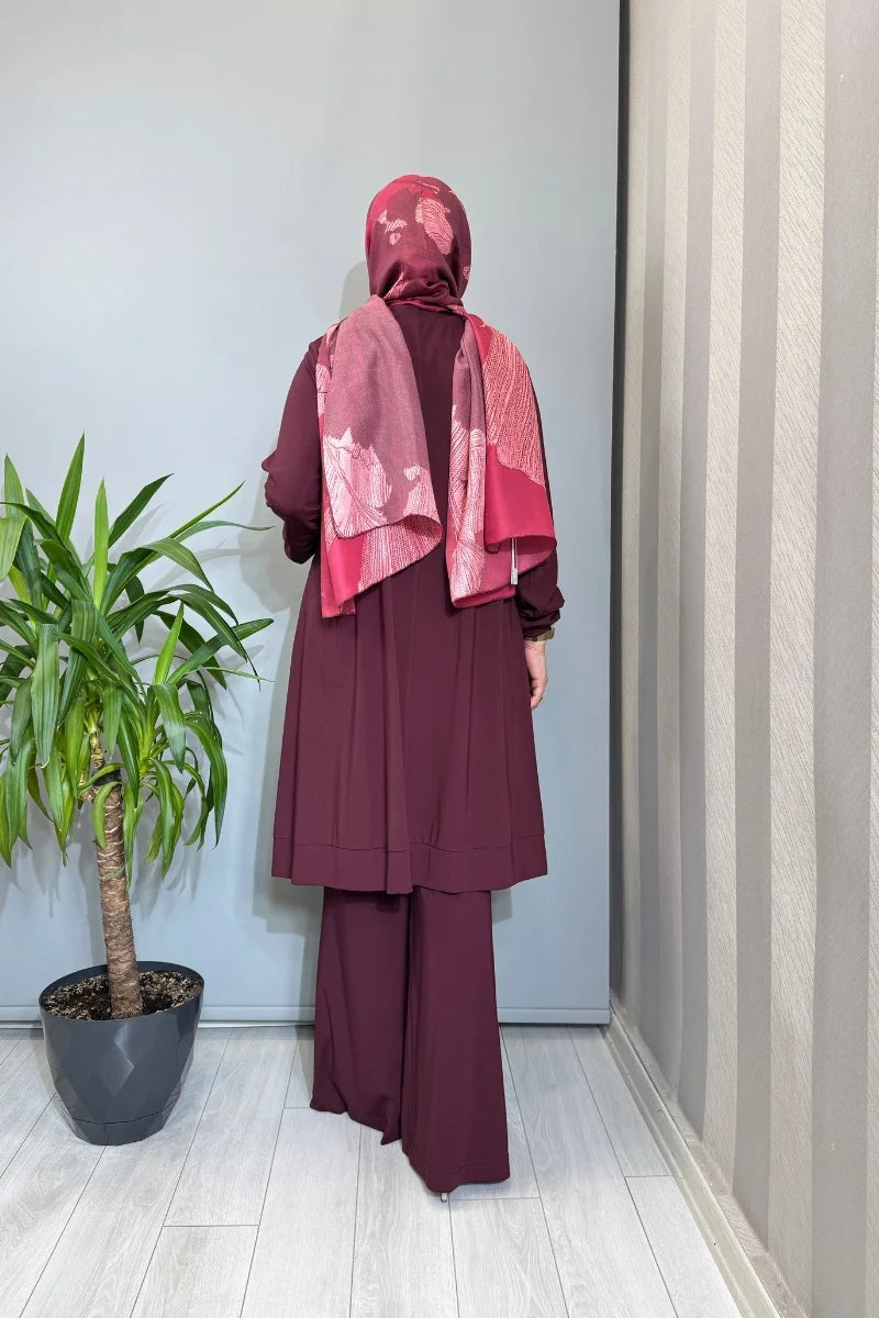 Misswhence Modal Penye Tunik 39030 - Bordo - Görsel 3 