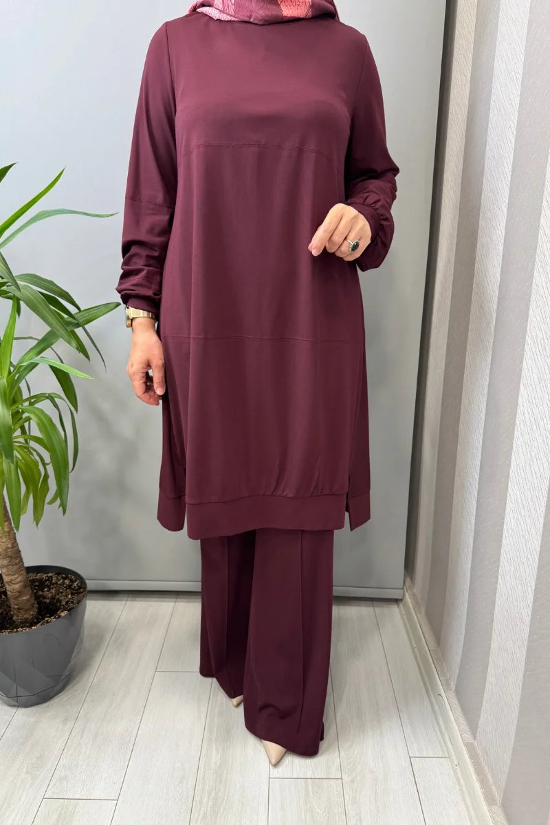 Misswhence Modal Penye Tunik 39030 - Bordo - Görsel 4 