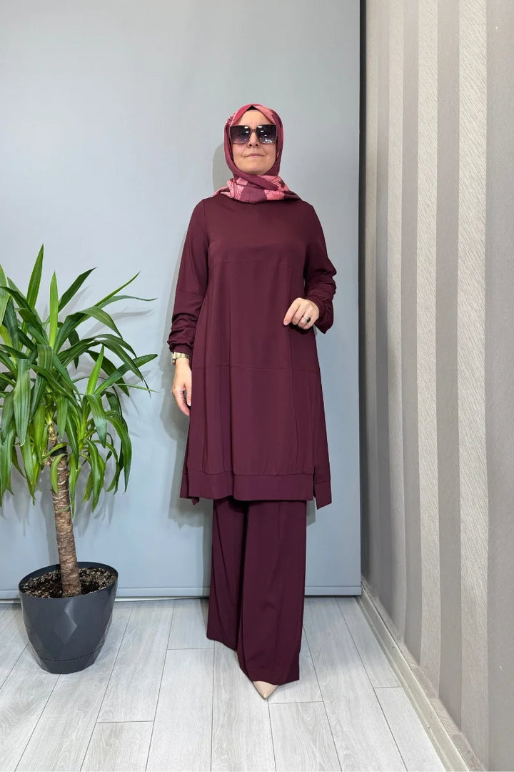 Misswhence Modal Penye Tunik 39030 - Bordo - Görsel 1 
