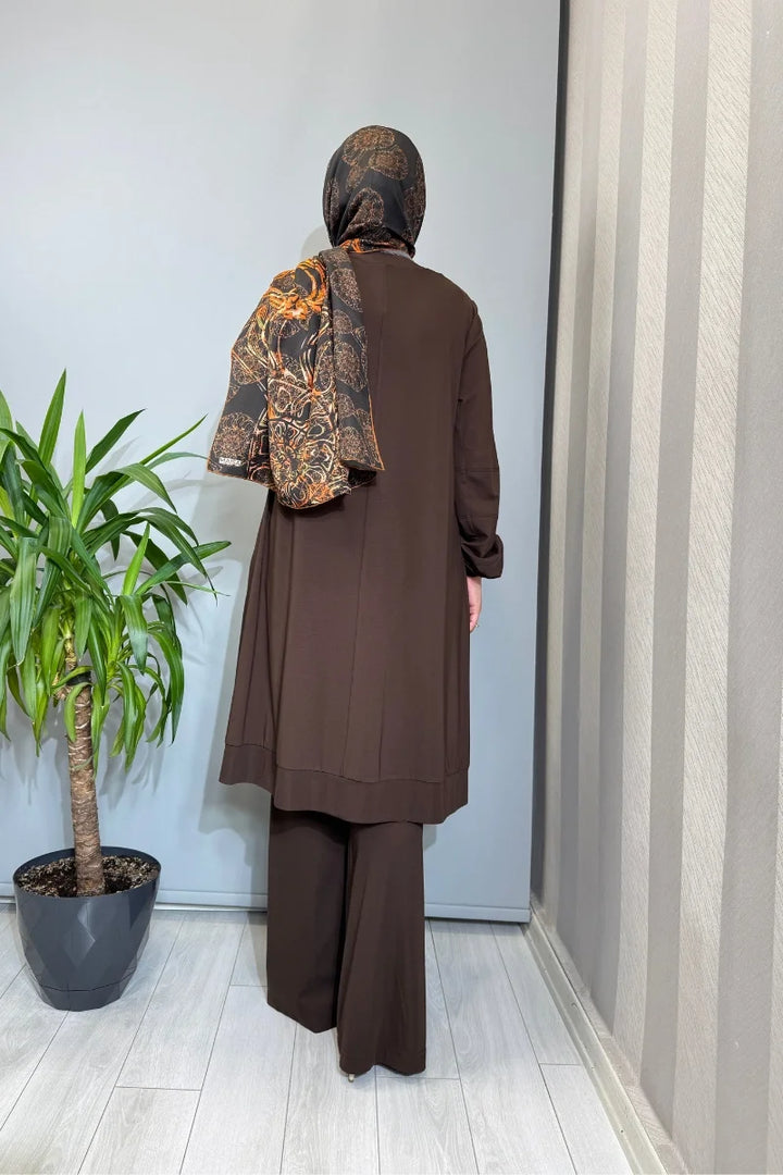 Misswhence Modal Penye Tunik 39030 - Kahve - Görsel 4 