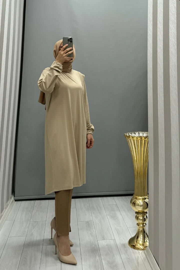 Misswhence Omuz Detaylı Bambu Basic Tunik 35025 - Camel - Görsel 2 