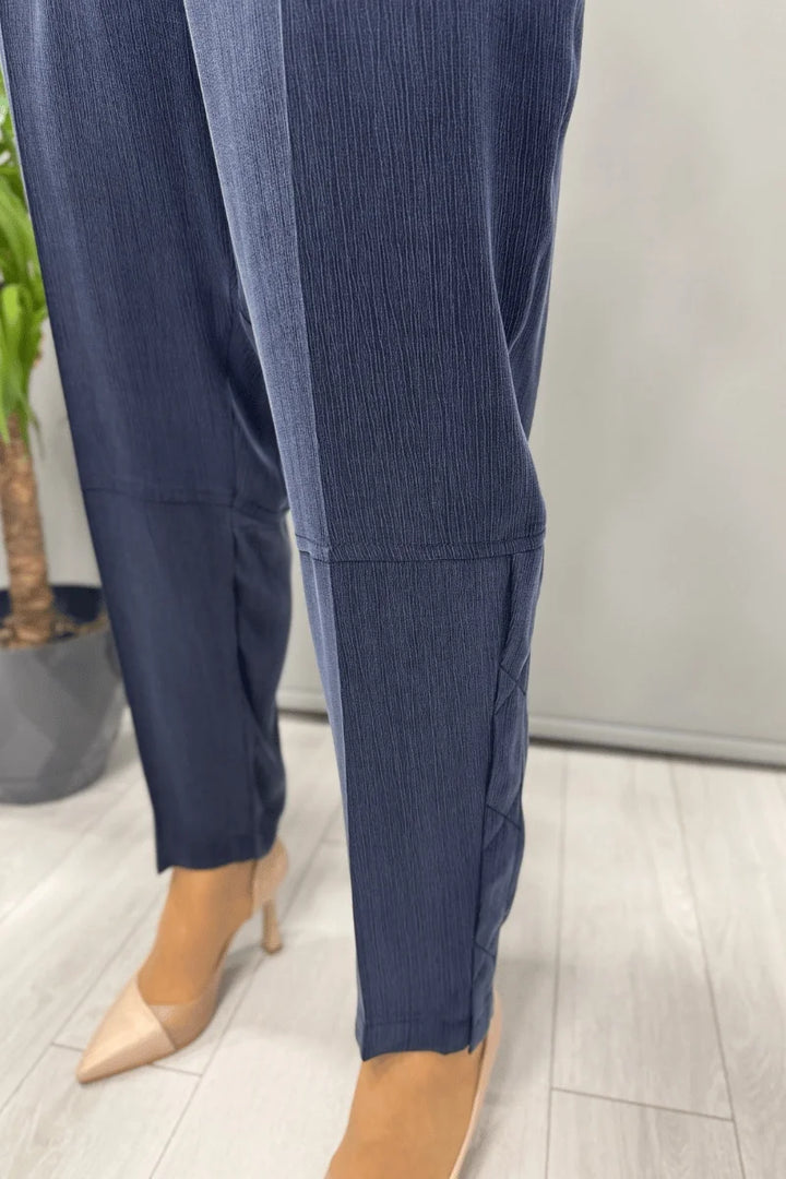 Misswhence Saten İpek Tunik Pantolon Takım 37017 - Lacivert - Görsel 3 