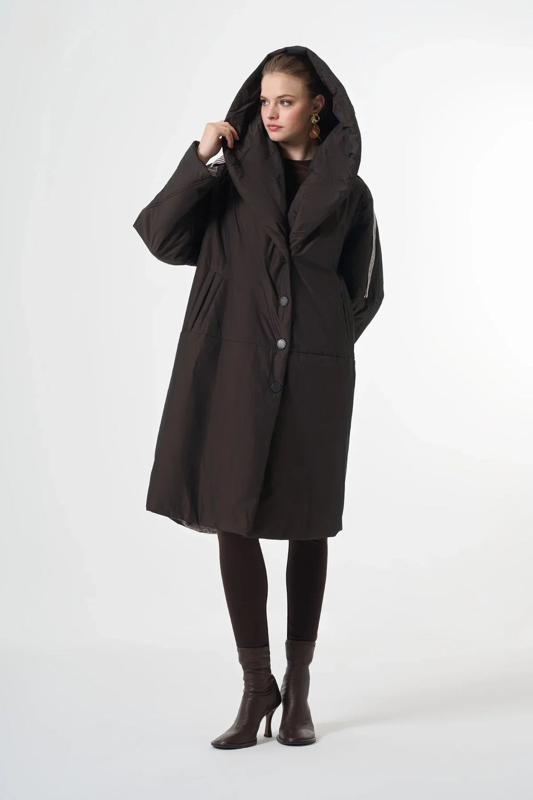 Misswhence Şerit Detaylı Şişme Mont 38501 - Kahve - Görsel 1 