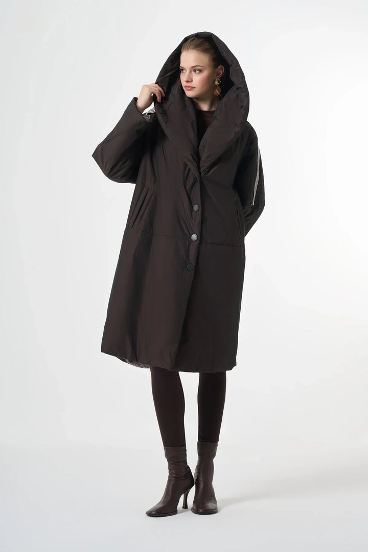 Misswhence Şerit Detaylı Şişme Mont 38501 - Kahve - Görsel 1 