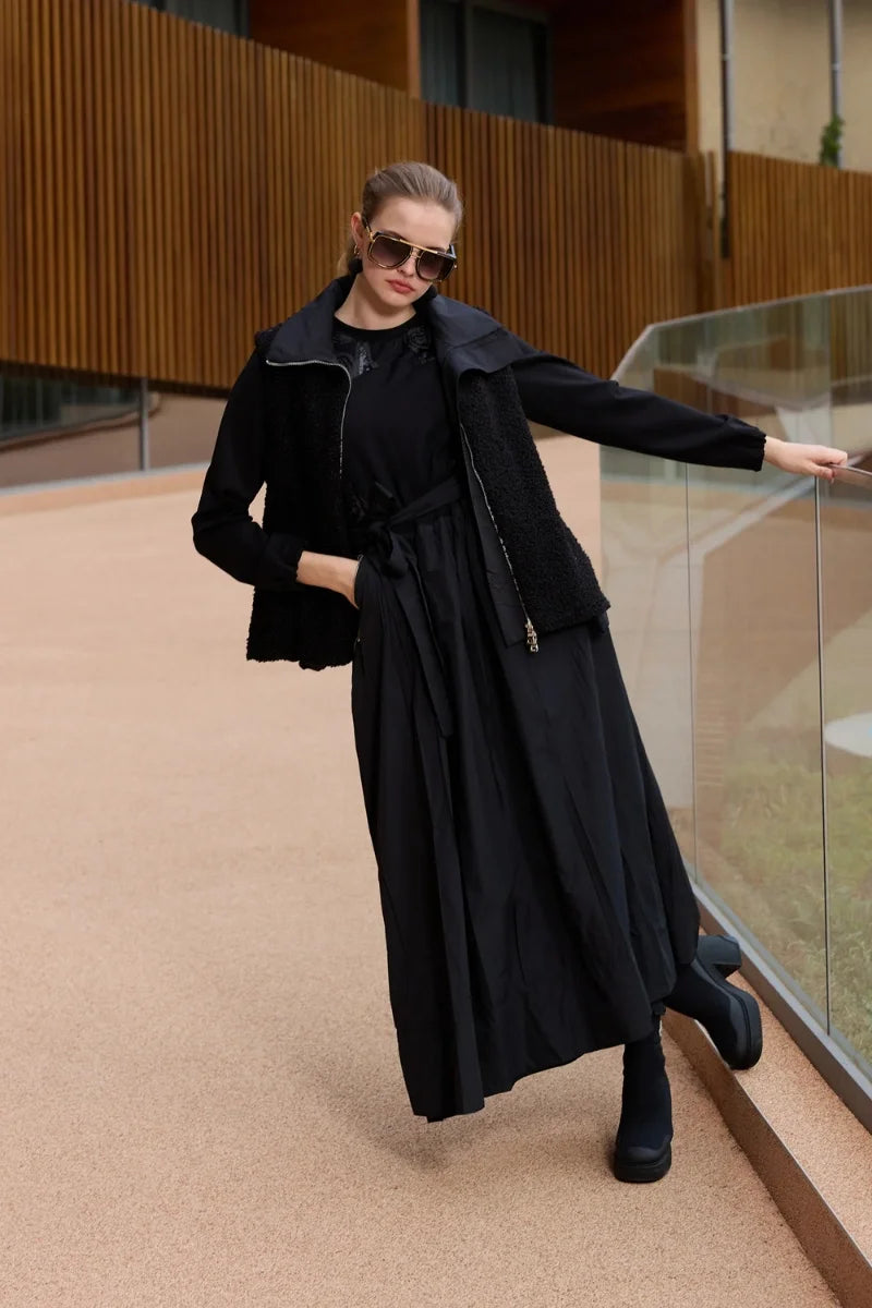 Misswhence Tafta Elbise 38830 - Siyah - Görsel 2 