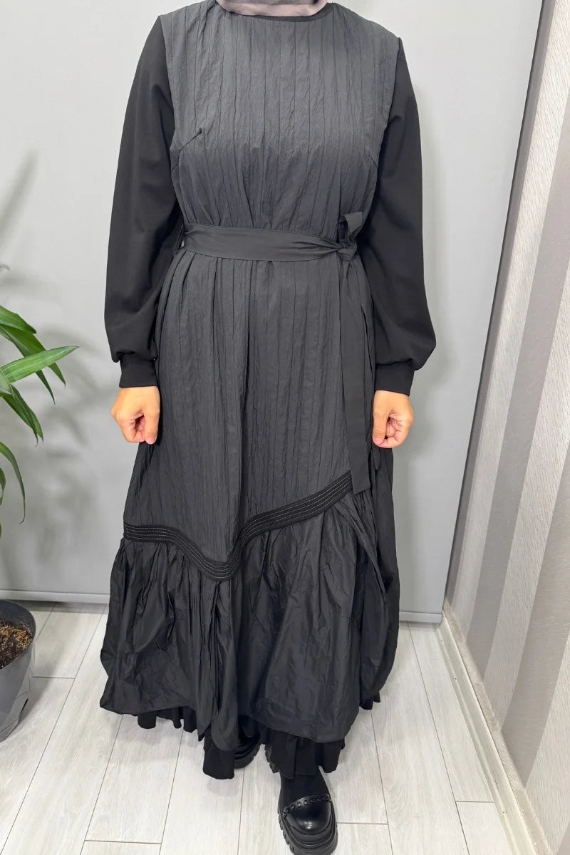 Misswhence Tafta Elbise 38831 - Siyah - Görsel 2 