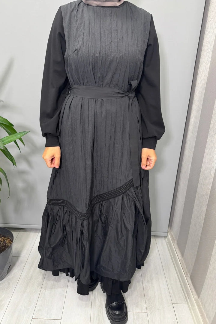 Misswhence Tafta Elbise 38831 - Siyah - Görsel 2 