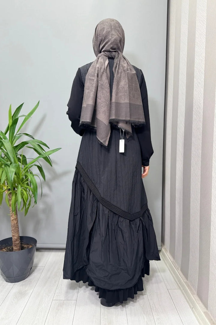Misswhence Tafta Elbise 38831 - Siyah - Görsel 4 
