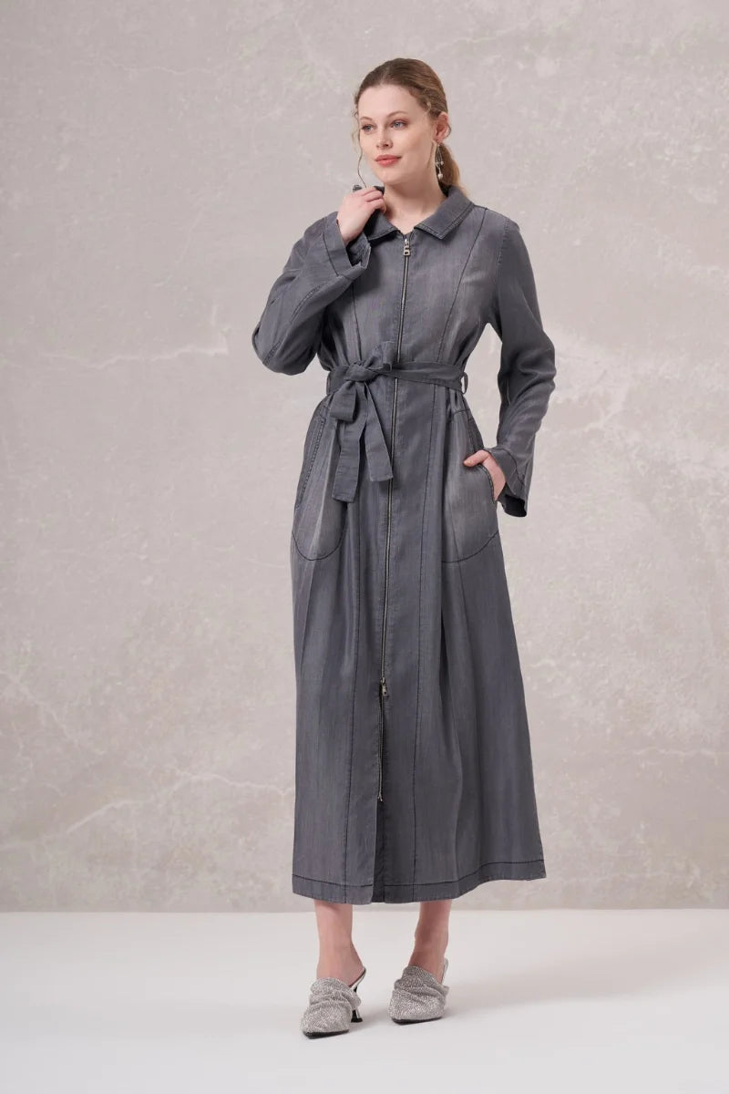 Misswhence Tencel Pardesü 35518 - Gri - Görsel 2 #renk_gri
