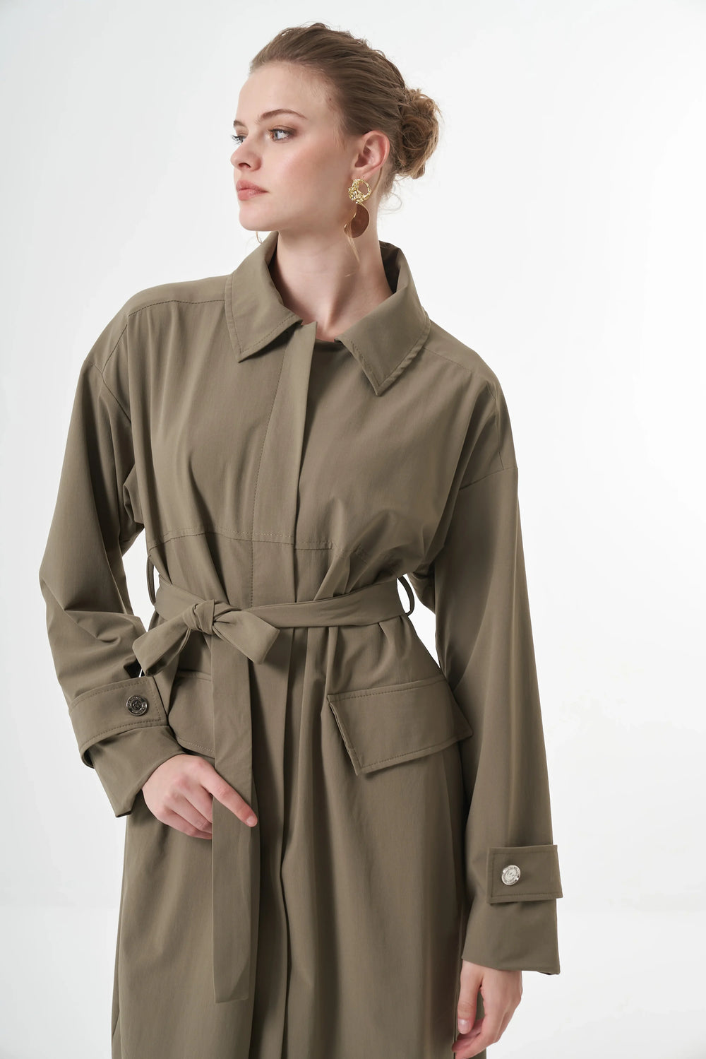 Misswhence Trençkot 38500 - Yeşil - Görsel 2 #renk_ye-il