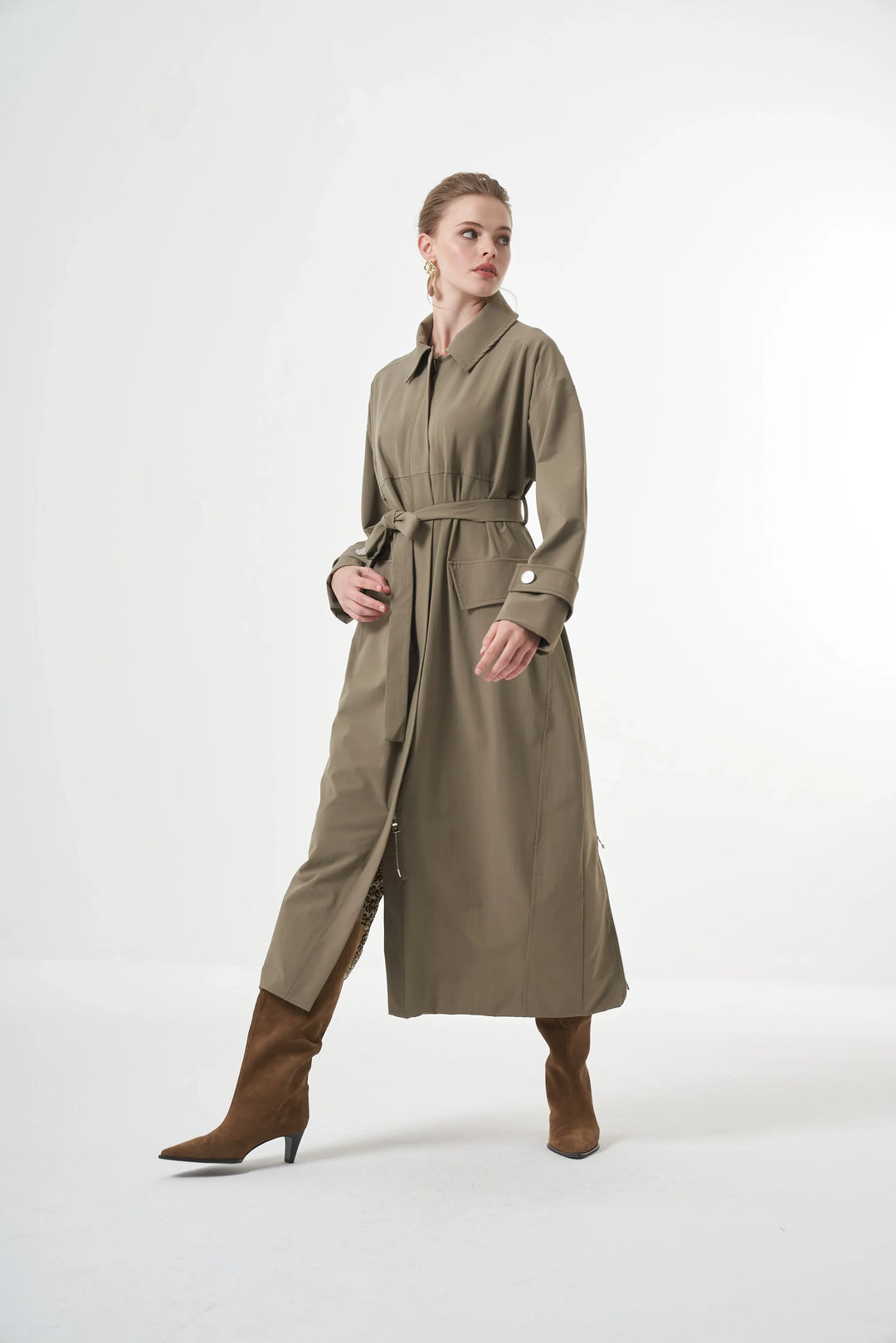 Misswhence Trençkot 38500 - Yeşil - Görsel 1 #renk_ye-il