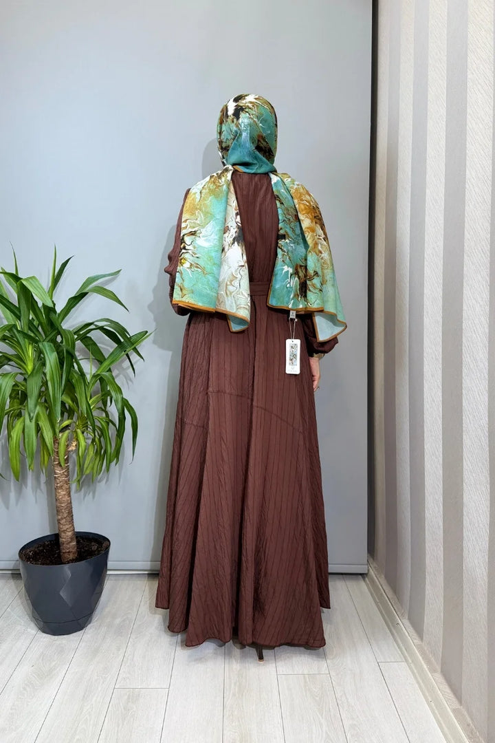 Misswhence Viscon Elbise 39844 - Kahverengi - Görsel 4 