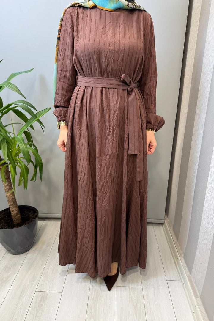 Misswhence Viscon Elbise 39844 - Kahverengi - Görsel 3 