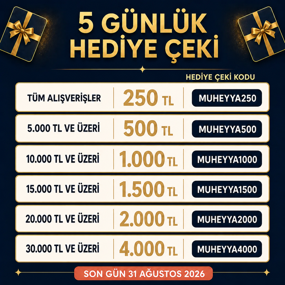 Müheyya Butik 5 günlük hediye çeki kampanyası - Son gün 31 Ağustos 2026