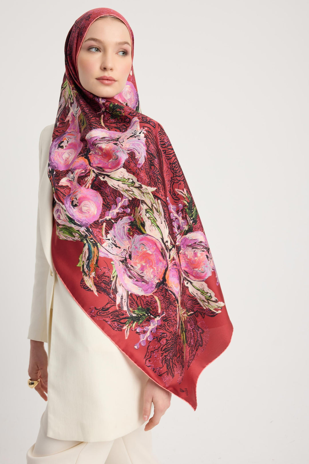 NARDEN MULBERRY İPEK ŞAL 70*190 CM - Fuşya #renk_fu-ya