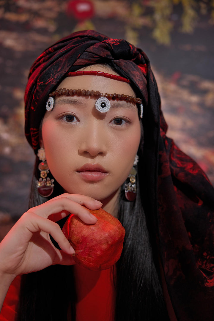 Maisa Narin Krep İpek Şal - Bordo