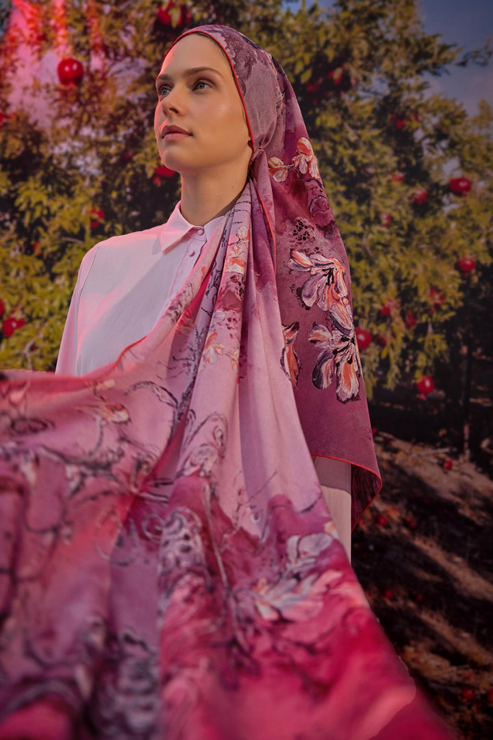 Maisa Narin Krep İpek Şal - Pembe