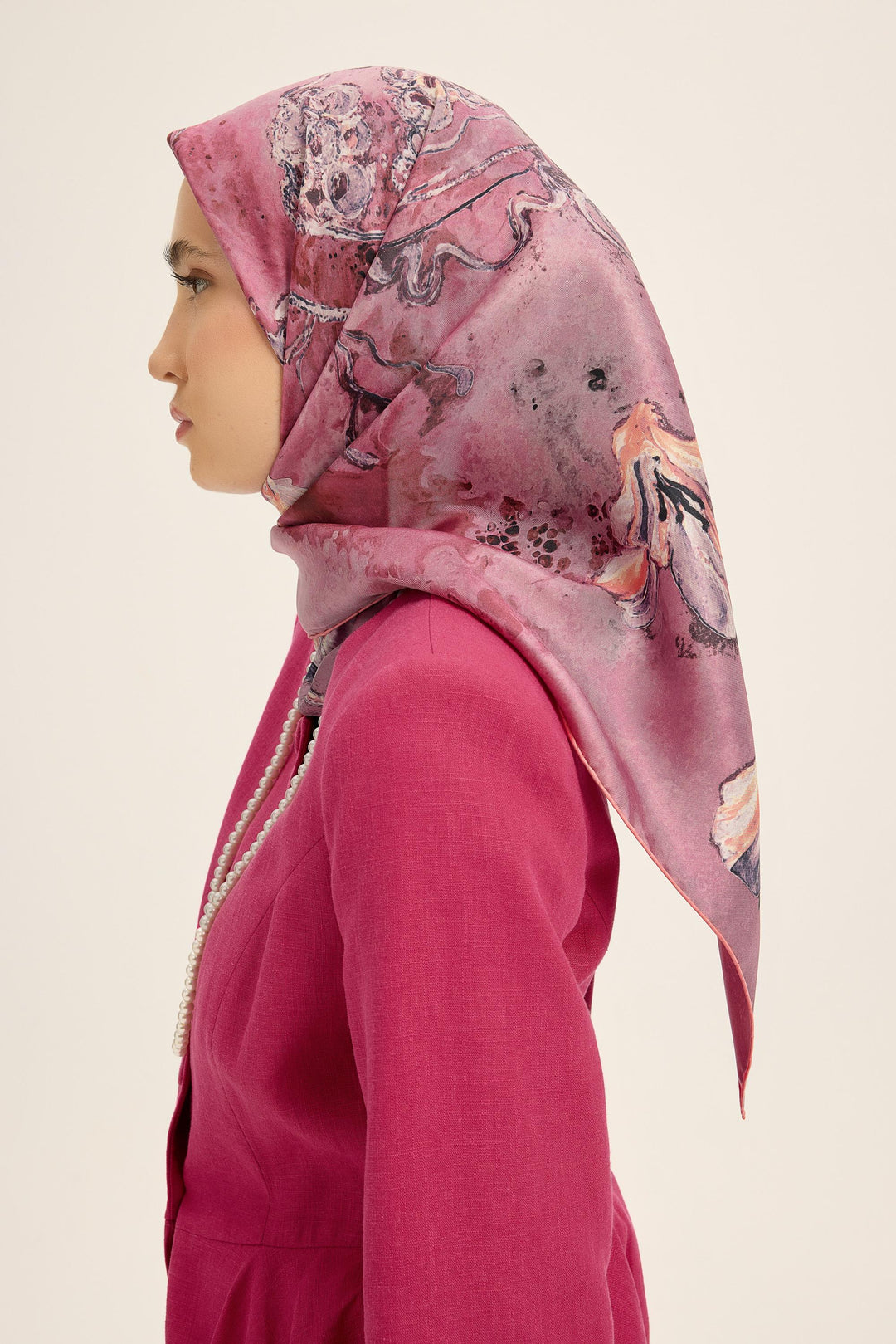 Maisa Narin Tivil İpek Eşarp - Pembe