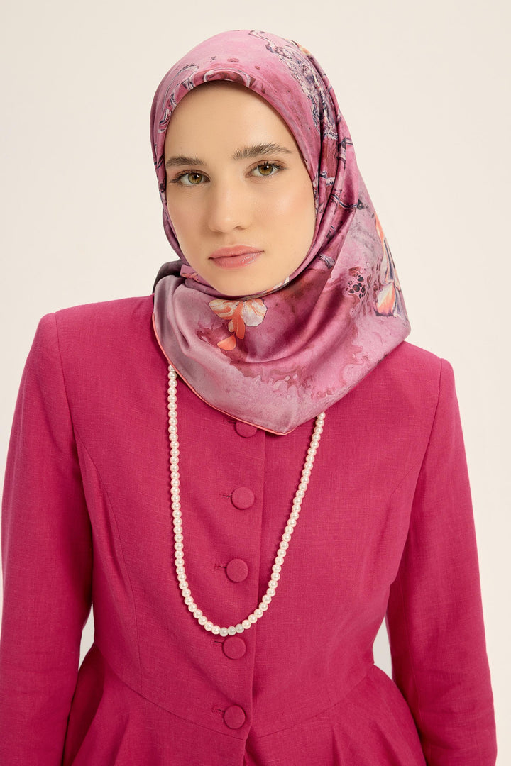 Maisa Narin Tivil İpek Eşarp - Pembe