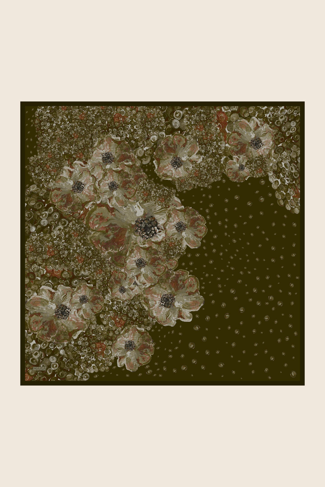 NARLA MULBERRY İPEK EŞARP 90*90 CM - Haki #renk_haki