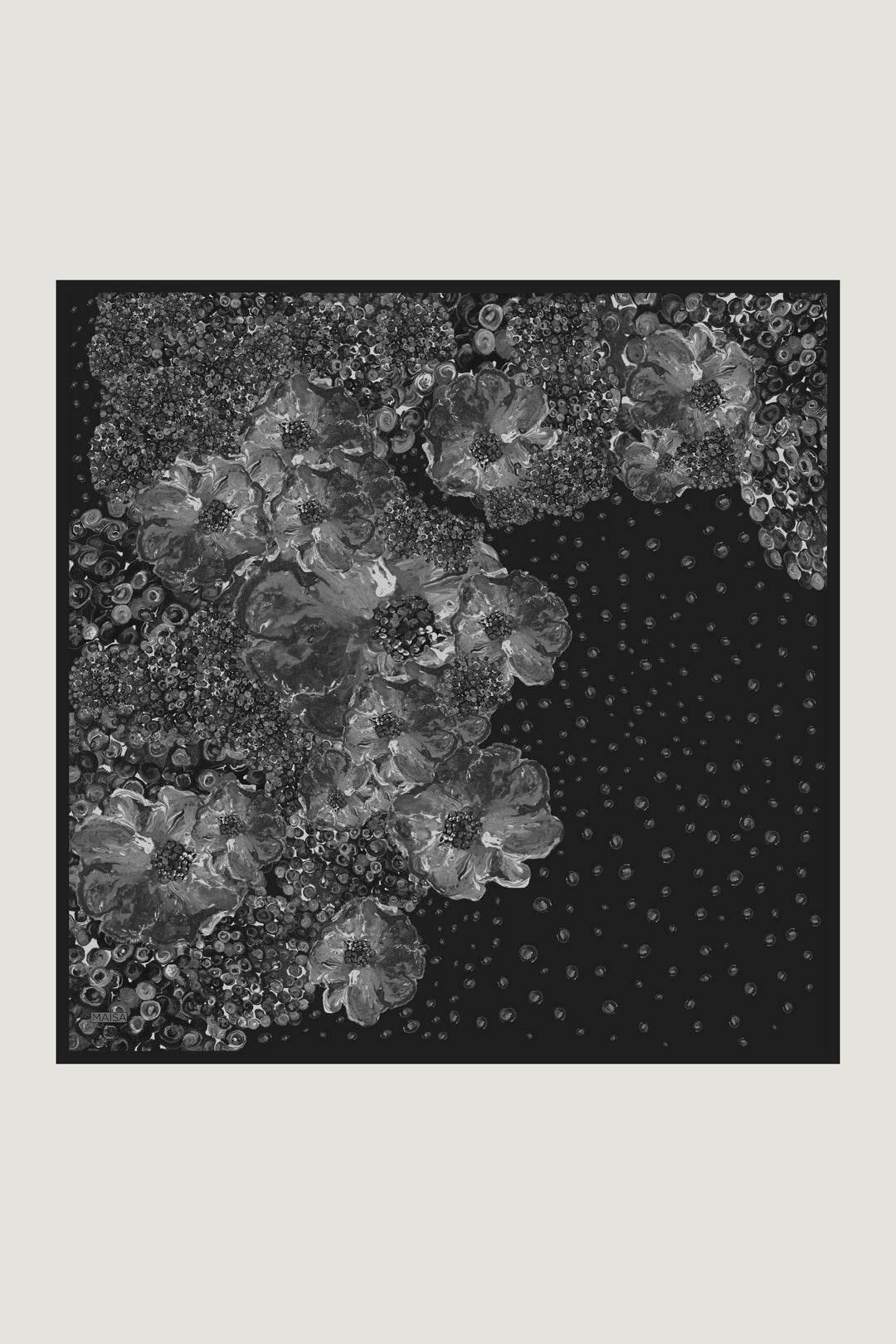 NARLA MULBERRY İPEK EŞARP 90*90 CM - Siyah 