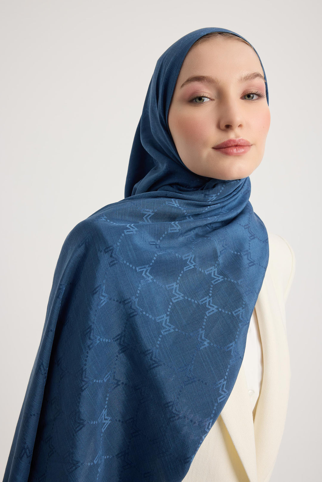 Maisa NEDA PAMUK İPEK ŞAL 70*190 CM - INDIGO