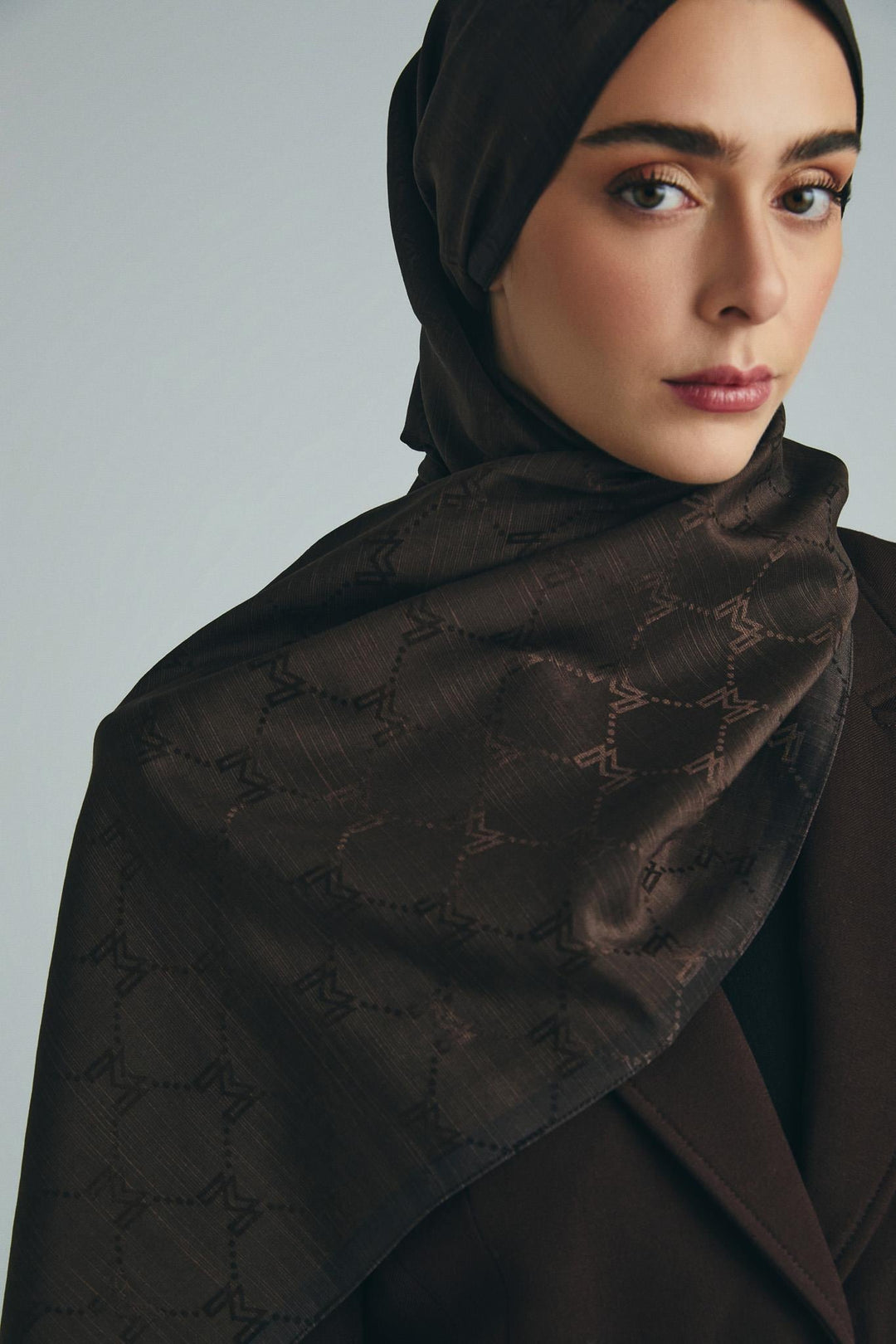 Maisa NEDA PAMUK İPEK ŞAL 70*190 CM - KAHVERENGİ