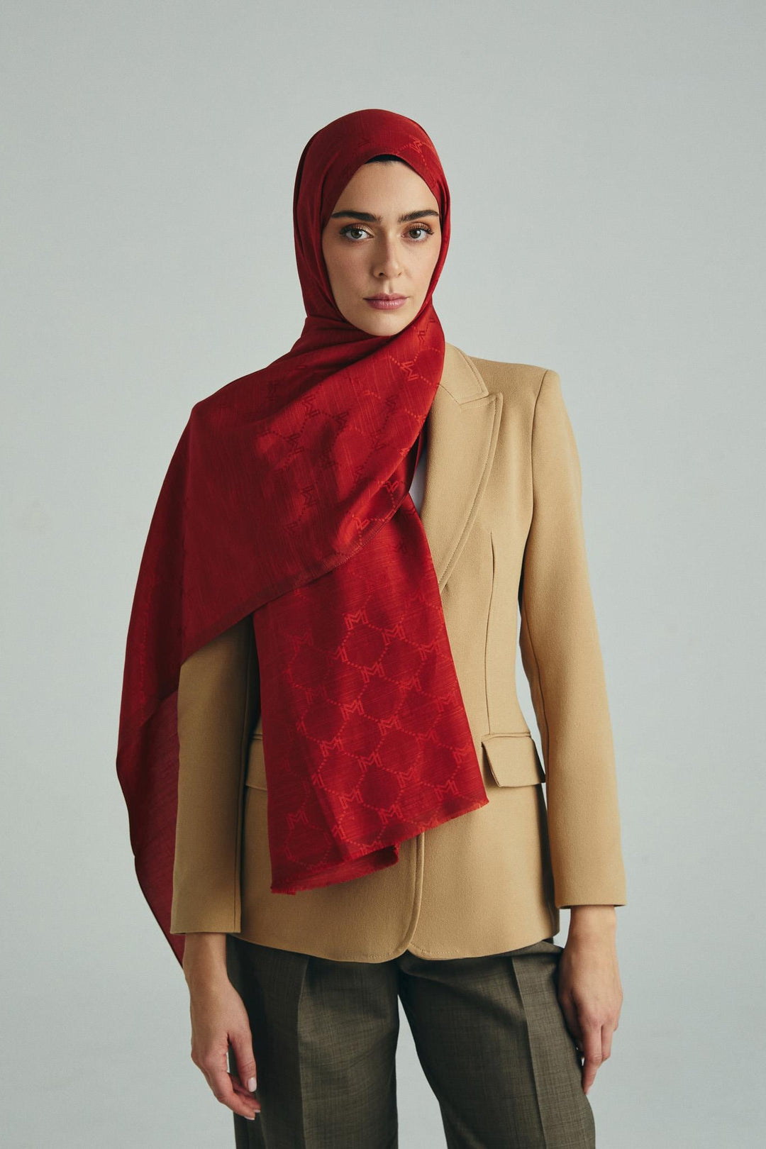 Maisa NEDA PAMUK İPEK ŞAL 70*190 CM - KİREMİT
