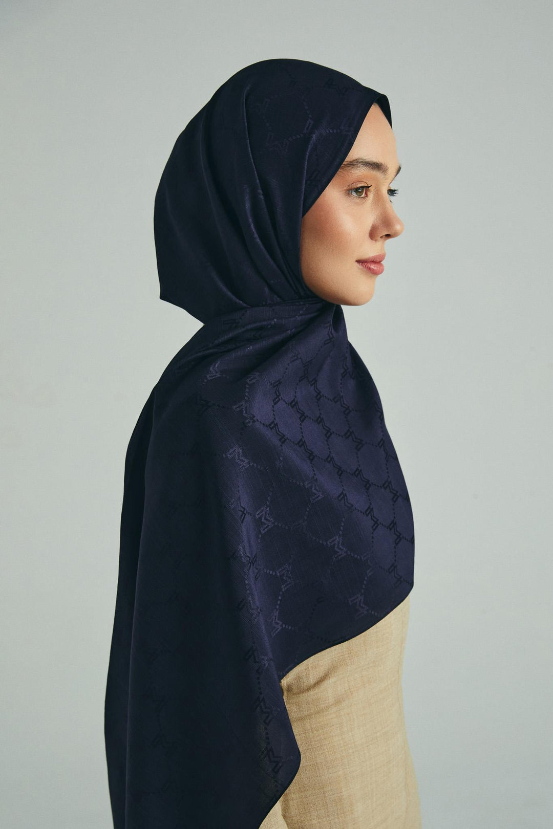 Maisa NEDA PAMUK İPEK ŞAL 70*190 CM - LACİVERT