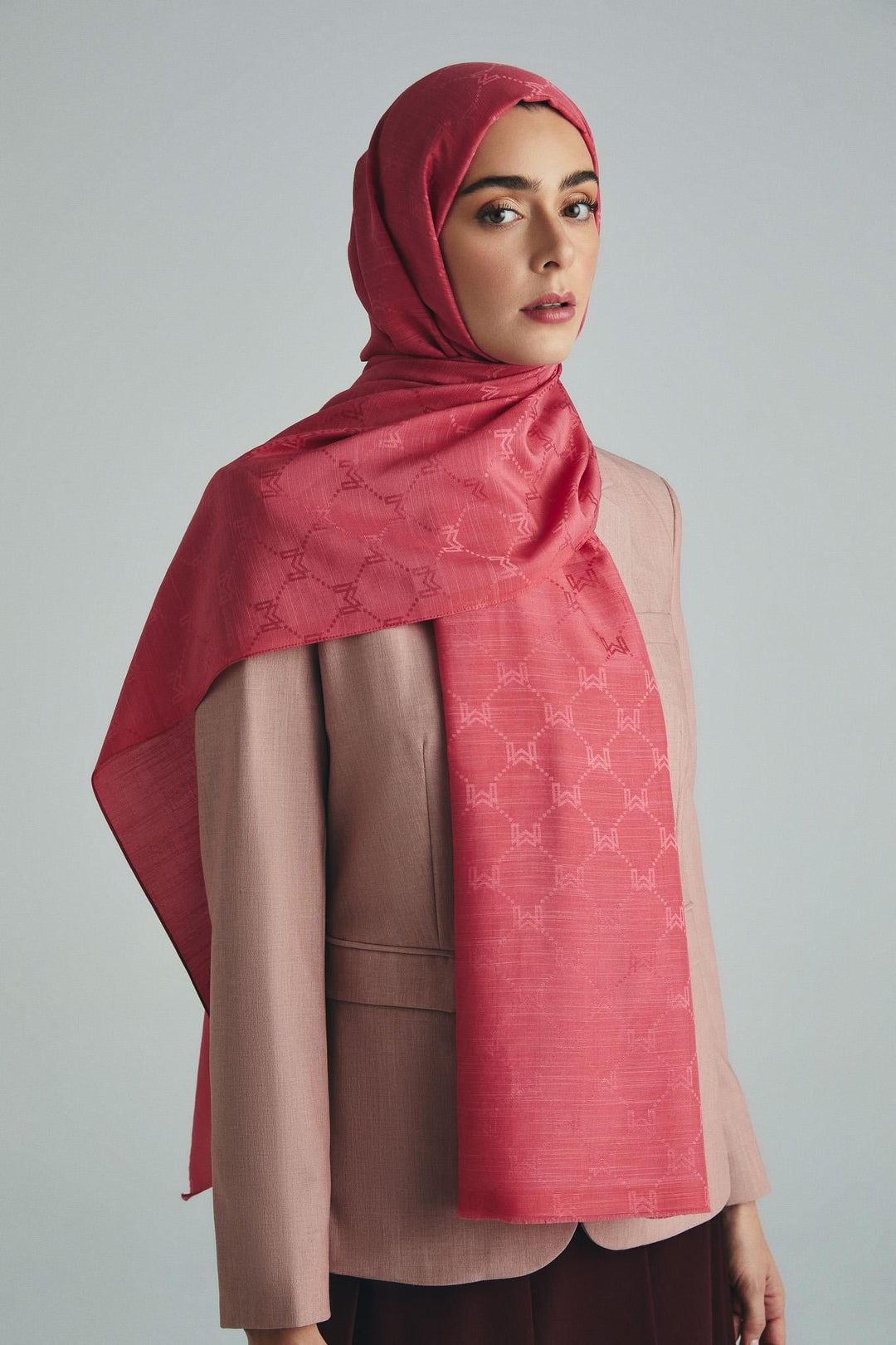 Maisa NEDA PAMUK İPEK ŞAL 70*190 CM - PEMBE
