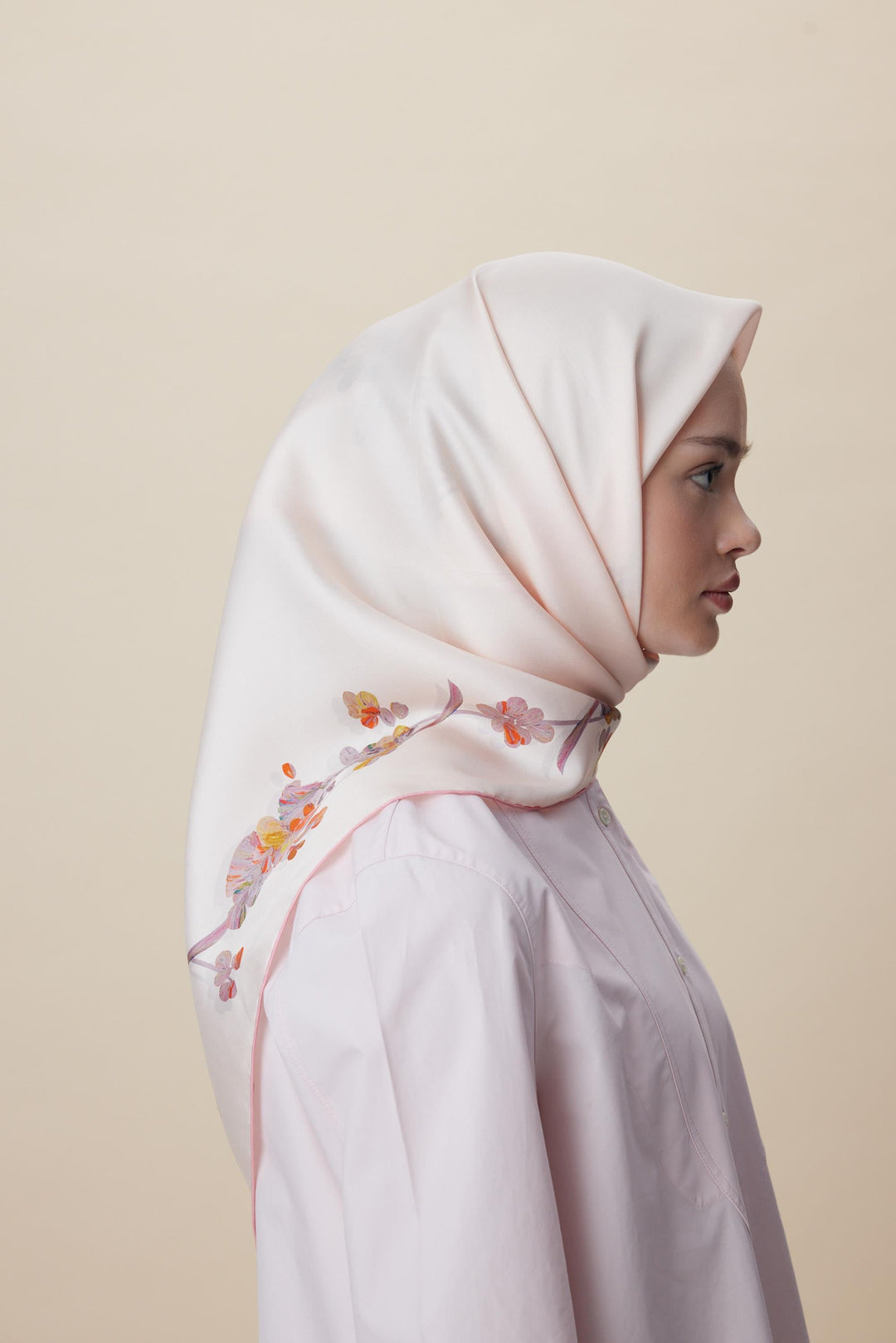 NEVA ÇİFT TARAFLI TİVİL İPEK EŞARP 90*90 CM - PEMBE - Görsel 16