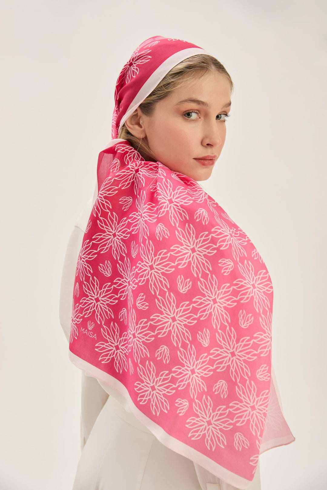 Maisa Neva Floş Viskon Şal - Pembe