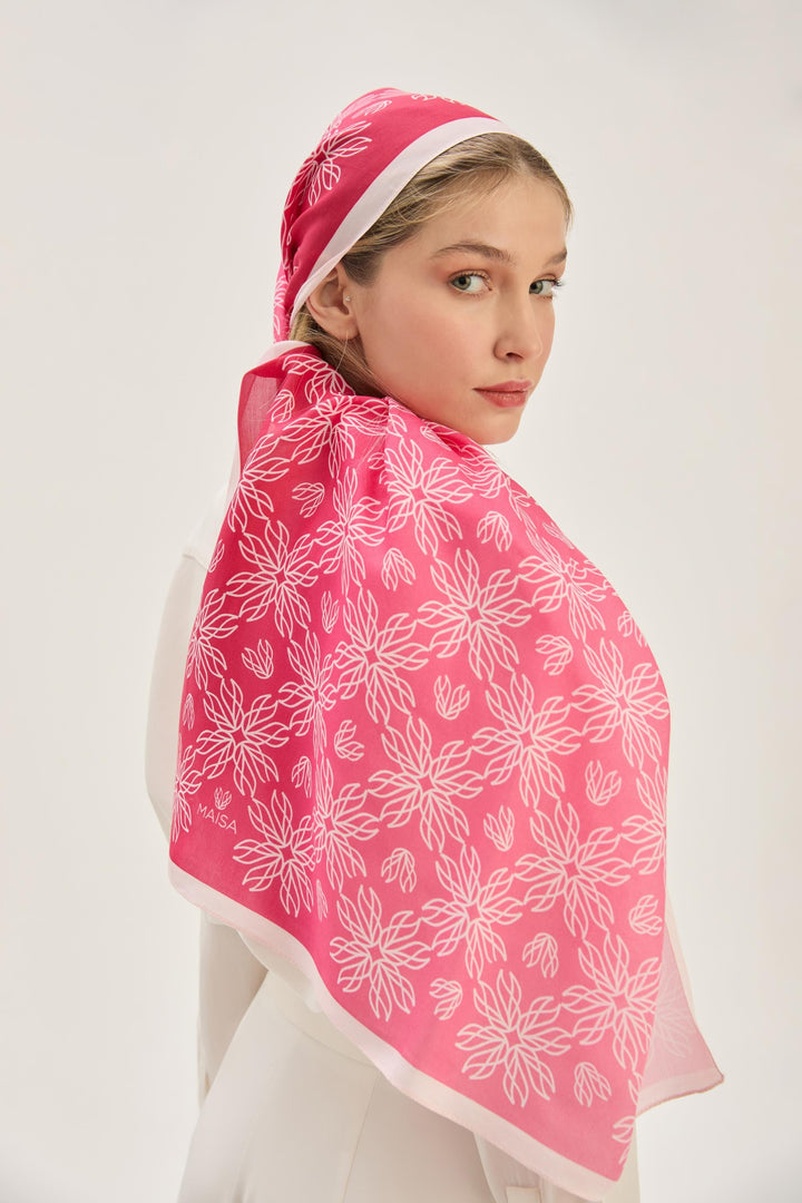 Maisa Neva Floş Viskon Şal - Pembe