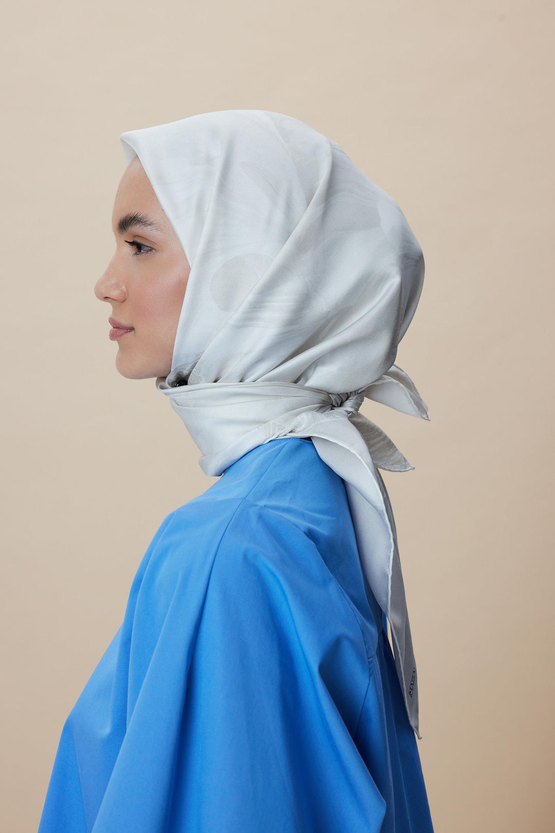 NÜVE TİVİL İPEK EŞARP 90*90 CM - VİZON - Görsel 7