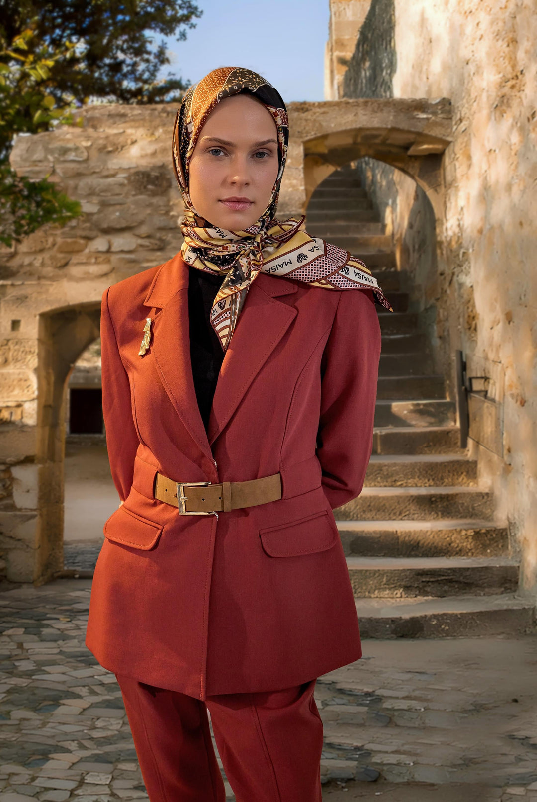 Maisa Özde Mulberry İpek Eşarp - Bordo