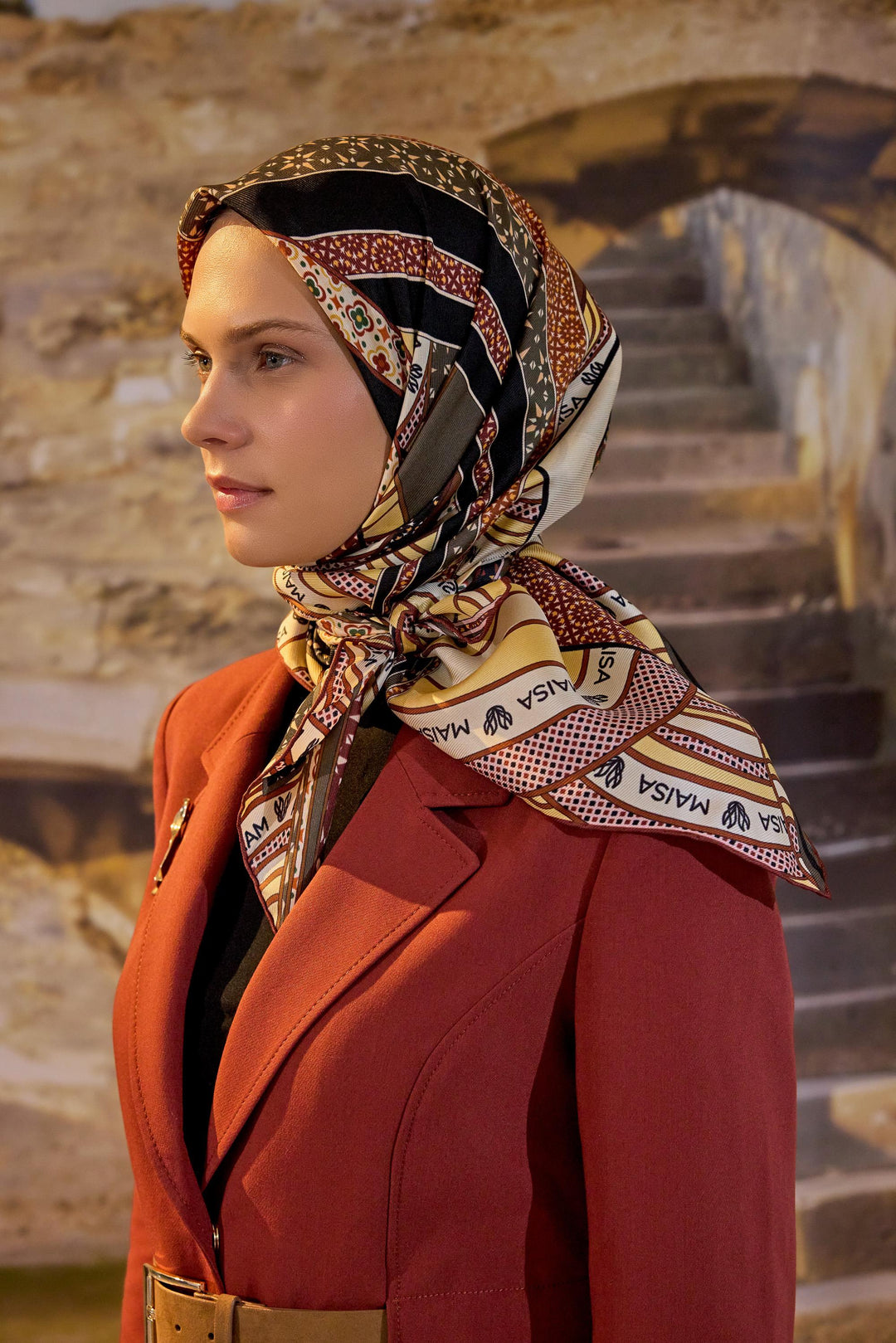 Maisa Özde Mulberry İpek Eşarp - Bordo
